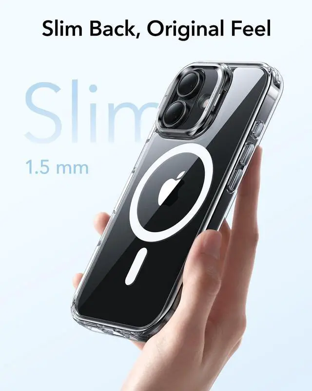 Alt view image 7 of 7 - iPhone 17 Case Flex Stand, for MagSafe, Clear | Anti-Yellowing, 3X Military-Grade Drop Protection, Magnetic Phone Case, Shockproof Air Guard Corners, Resists Scratches
