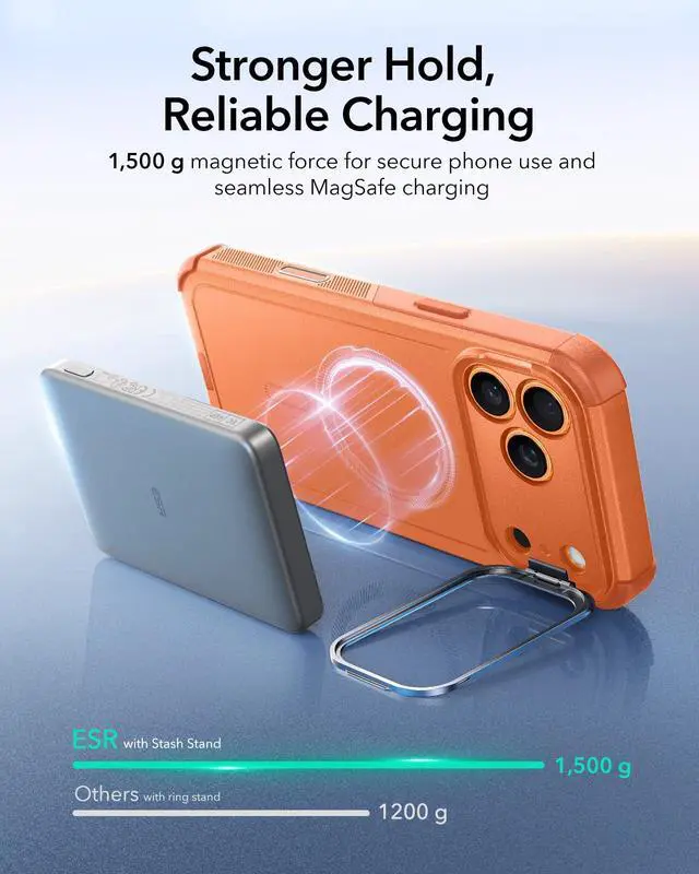 Alt view image 7 of 7 - iPhone 17 Pro Max Case Flex Stand, for MagSafe, Rugged, Orange | Camera Control, 7X Military-Grade Drop Protection, Magnetic Phone Case, Shock-Absorbing Rugged Cover, Dustproof Port Cover
