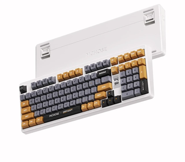 Alt view image 2 of 7 - UT98 Wireless Mechanical Keyboard Compact Gaming Keyboard with Knob Tri-Mode Connection Hot Swappable Custom Creamy Keyboard Gasket Structure Pre-lubed Linear Switches RGB Retro