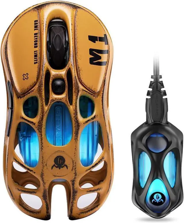 Alt view image 6 of 10 - GravaStar Mercury M1 Pro Wireless Gaming Mouse with PAW3395DM Sensor, Magnesium Alloy Handcrafted Vintage Finish, 26000 DPI, 5 Programmable Buttons, Outfit with 1K & 4K Dongle, Up to 200H Endurance