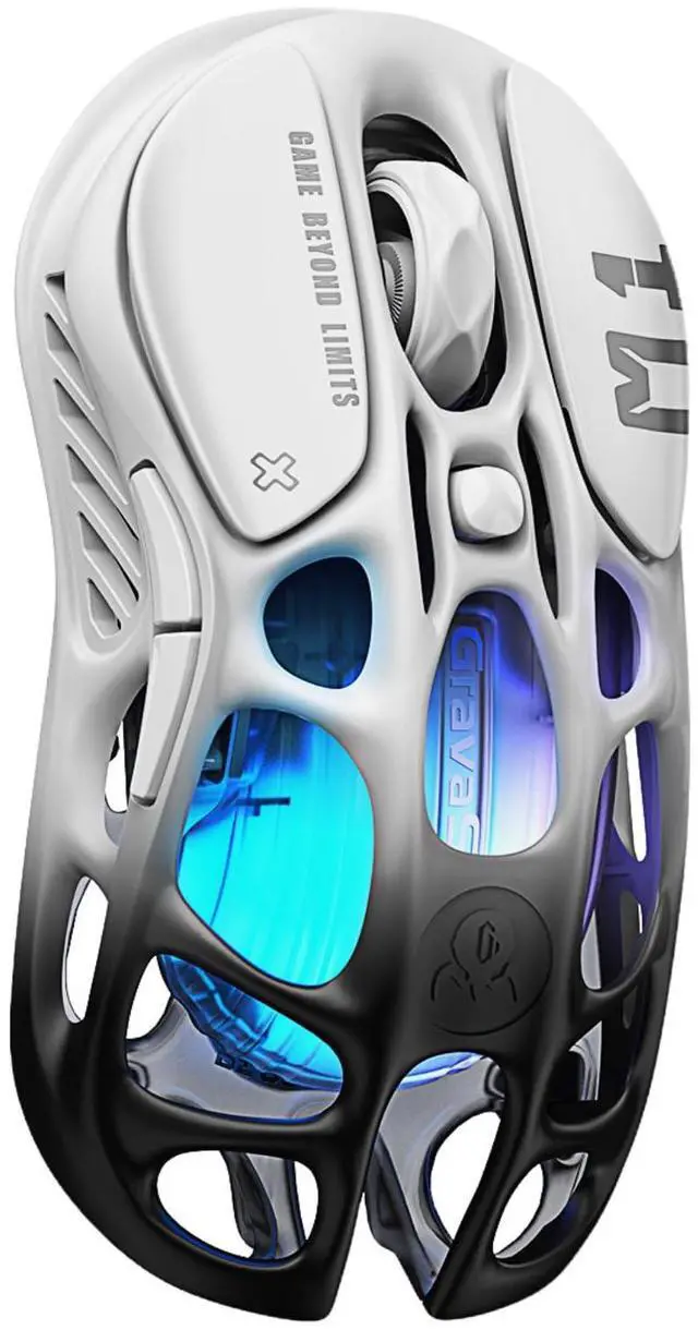 Alt view image 13 of 14 - GravaStar Mercury K1 Lite 75% Mechanical Keyboard Transparent Black and Mercury M1 Pro Wireless Gaming Mouse Gradient Black