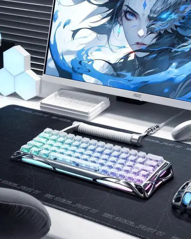 Alt view image 18 of 18 - GravaStar Mercury V60 Pro 60% HE Magnetic Gaming Keyboard, True 8kHz Polling Rate, 0.125ms Latency, Dynamic Rapid Trigger, 0.005mm Adjustable Actuation, Full Aluminum Frame, Hot-Swap, Dual-Zone RGB