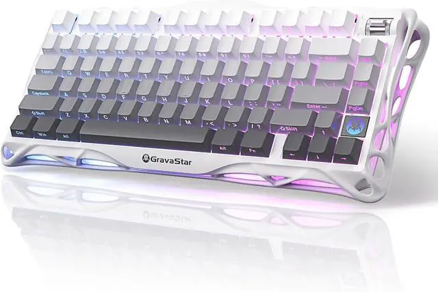 Alt view image 8 of 14 - GravaStar Mercury K1 75% Wireless Mechanical Gaming Keyboard, Aluminum Alloy Exoskeleton Design, Gasket Custom Keyboard Hot-Swap Socket, Linear Switches, RGB Backlit