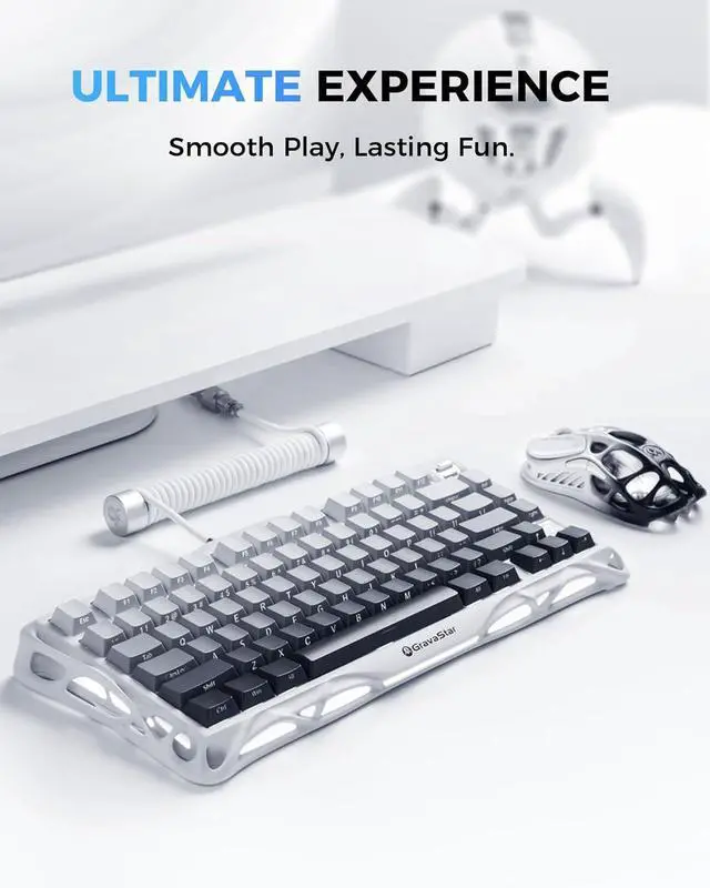 Alt view image 9 of 14 - GravaStar Mercury K1 75% Wireless Mechanical Gaming Keyboard, Aluminum Alloy Exoskeleton Design, Gasket Custom Keyboard Hot-Swap Socket, Linear Switches, RGB Backlit