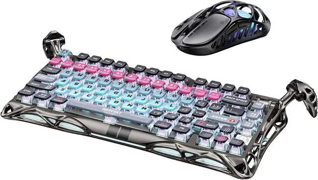 Alt view image 8 of 14 - GravaStar V75 Pro Gaming Keyboard Cyberpunk with Gaming Mouse X pro