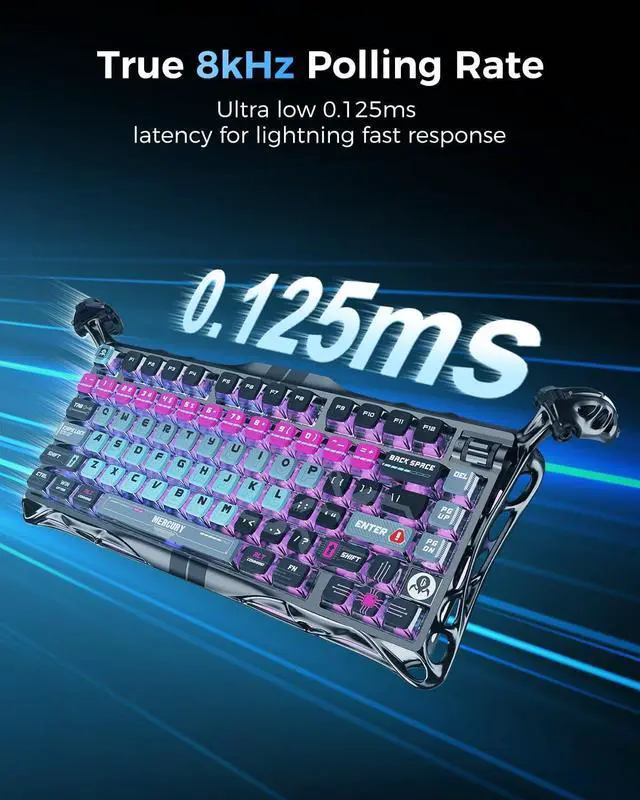 Alt view image 13 of 14 - GravaStar V75 Pro Gaming Keyboard Cyberpunk with Gaming Mouse X pro