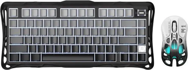 Alt view image 8 of 14 - GravaStar Mercury K1 75 Mechanical Gaming Keyboard and Mercury M1 Pro Gaming Mouse Set, Magnesium Alloy, RGB Light - Black Gradient