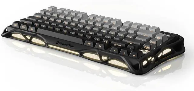 Alt view image 9 of 14 - GravaStar Mercury K1 75 Mechanical Gaming Keyboard and Mercury M1 Pro Gaming Mouse Set, Magnesium Alloy, RGB Light - Black Gradient