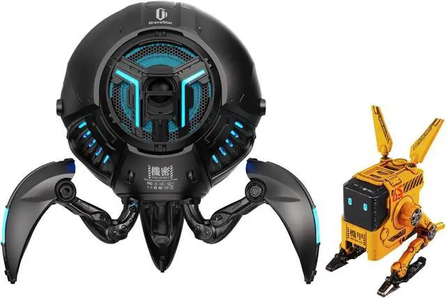 Alt view image 8 of 14 - GravaStar Mars Pro Portable Bluetooth Speaker Alpha65 Robot Fast GaN Charger Block Yellow