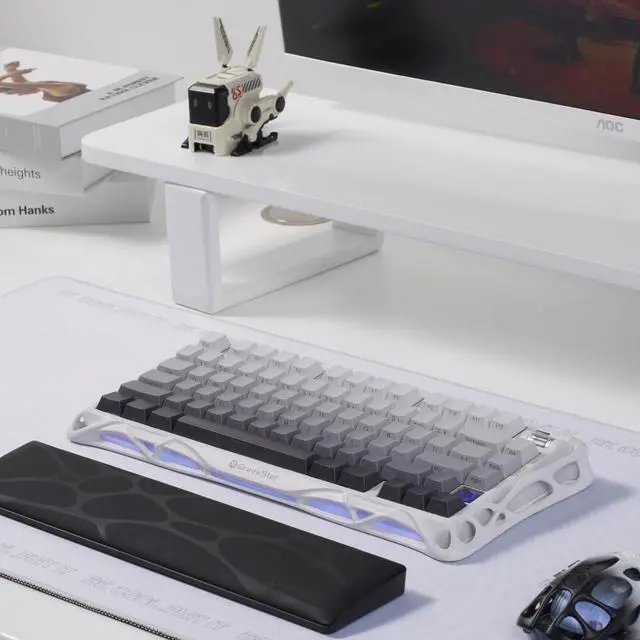 Alt view image 14 of 14 - GravaStar Mercury V75 Lite - Transparent Black Hall Effect Gaming Keyboard with Wrist Rest Pad Combo