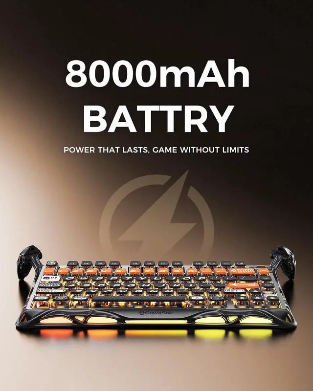 Alt view image 14 of 14 - GravaStar Mercury K1 Pro Wireless Mechanical Gaming Keyboard, 75% Layout RGB Custom Keyboard, Aluminum Alloy Matte Black Frame with Phoenix-Inspired Keycaps, Hot-Swappable Linear Switches CyberFlare