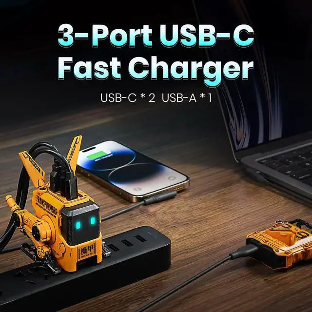 Alt view image 14 of 14 - Gravastar Supernova Portable Bluetooth Speaker with GravaStar 65W USB C Charger Yellow