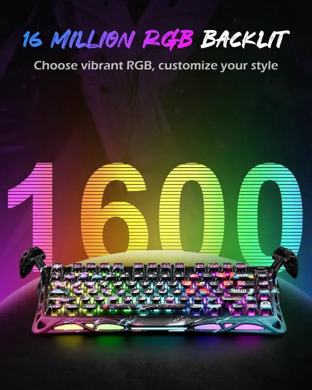 Alt view image 13 of 14 - GravaStar V75 Pro Hall Effect Gaming Keyboard with Wrist Rest Pad Combo