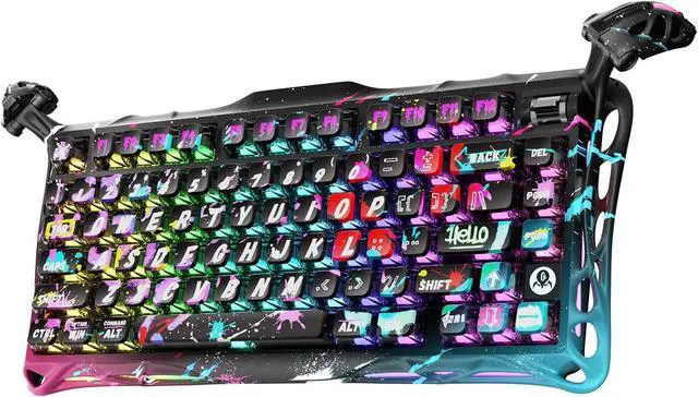Alt view image 9 of 14 - Mercury V75 Pro Special Edition - Neon Graffiti, with Coiled Aviator USB Cable Combo