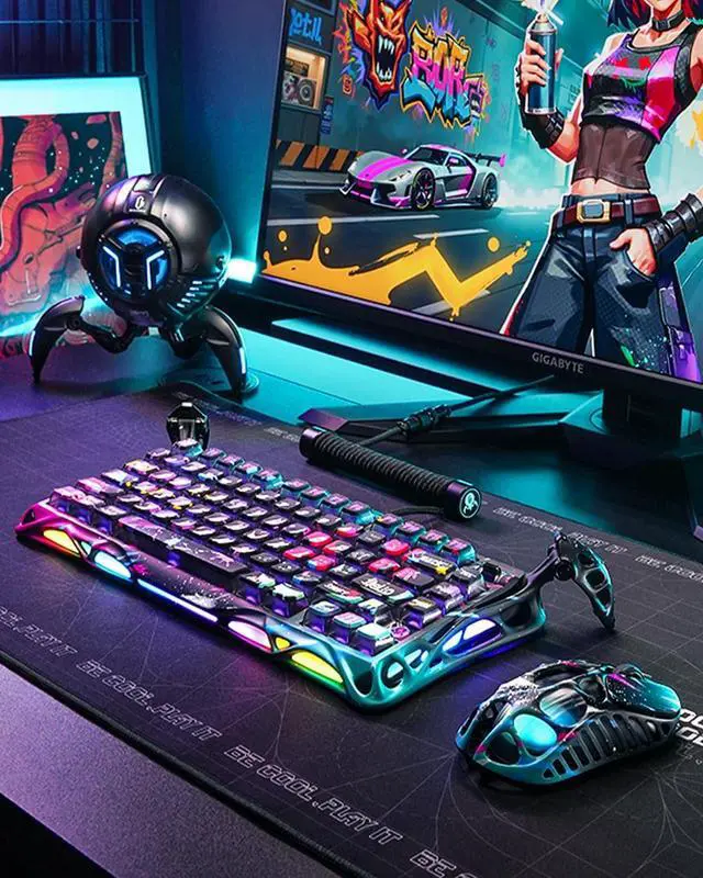 Alt view image 13 of 14 - Mercury V75 Pro Special Edition - Neon Graffiti, with Coiled Aviator USB Cable Combo