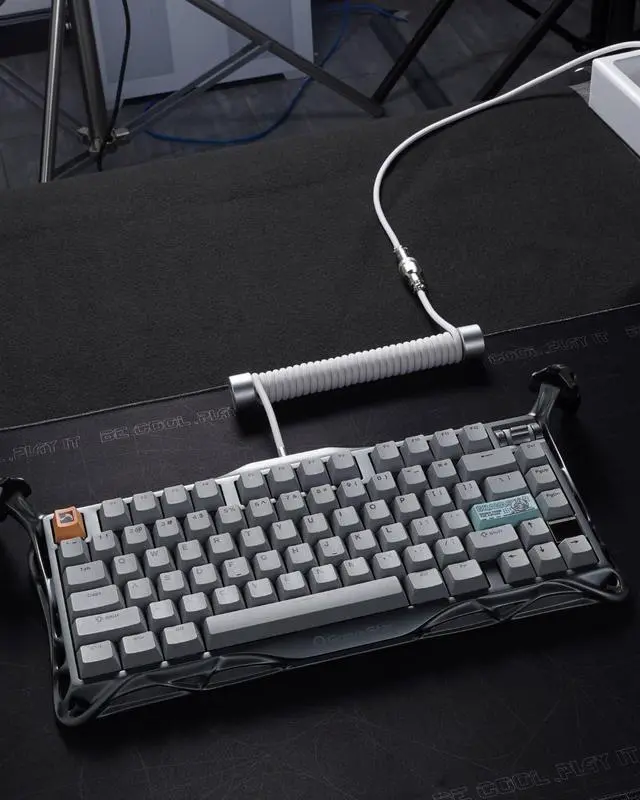 Alt view image 12 of 12 - GravaStar Coiled Aviator USB Cable, Suitable Mechanical Keyboard - White