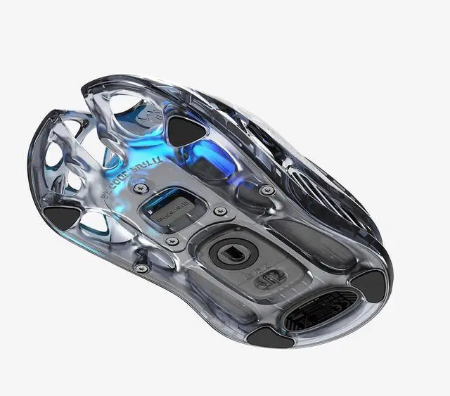Alt view image 14 of 14 - GravaStar Mercury M2 Wireless Gaming Mouse with 26,000 DPI, PAW3395DM Sensor -79g Lightweight Hollowed-Out Design -5 Programmable Buttons -5 Dynamic Lightsync RGB - Transparent Black