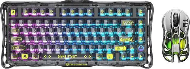 Alt view image 2 of 2 - GravaStar Mercury K1 Lite 75% Mechanical Keyboard and Wireless Gaming Mice Mercury M1 Pro