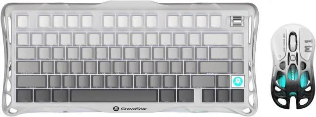 Alt view image 8 of 14 - GravaStar Wrieless Gaming Keyboard and Mouse Set, 75 Mechanical Keyboard and Wireless Gaming Mouse, Magnesium Alloy