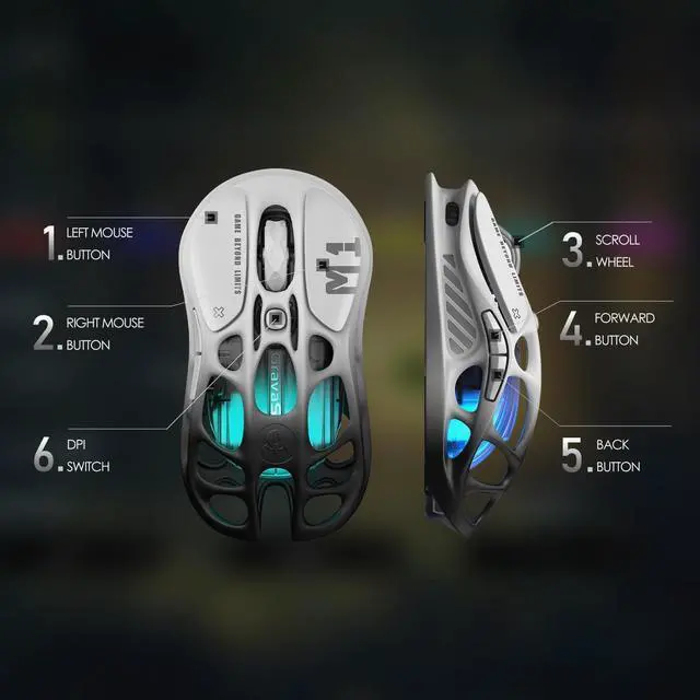 Alt view image 14 of 14 - GravaStar Wrieless Gaming Keyboard and Mouse Set, 75 Mechanical Keyboard and Wireless Gaming Mouse, Magnesium Alloy