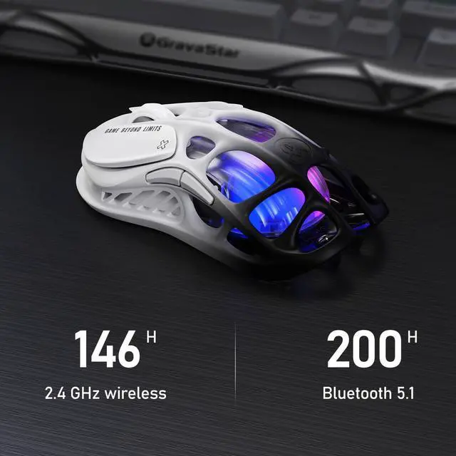 Alt view image 13 of 14 - GravaStar Wrieless Gaming Keyboard and Mouse Set, 75 Mechanical Keyboard and Wireless Gaming Mouse, Magnesium Alloy