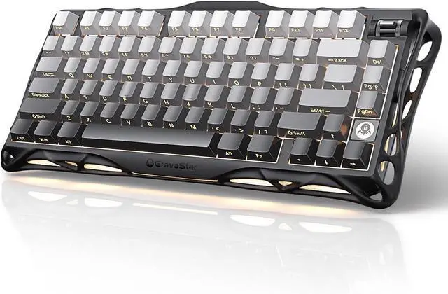 Alt view image 8 of 14 - GravaStar Mercury K1 75% Wireless Mechanical Gaming Keyboard, Aluminum Alloy, Gasket Compact Custom Keyboard Hot-Swap Socket, Linear Switches, RGB Backlit - Gradient Black