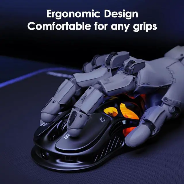 Alt view image 12 of 14 - GravaStar Mercury M2 Wireless Gaming Mouse with GravaStar Alpha65 Robot Fast GaN Charger Block