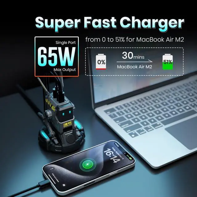 Alt view image 11 of 14 - GravaStar Mars Pro Portable Bluetooth Speaker with Mercury M2 Wireless Gaming Mouse with Alpha65 Robot Fast GaN Charger Block