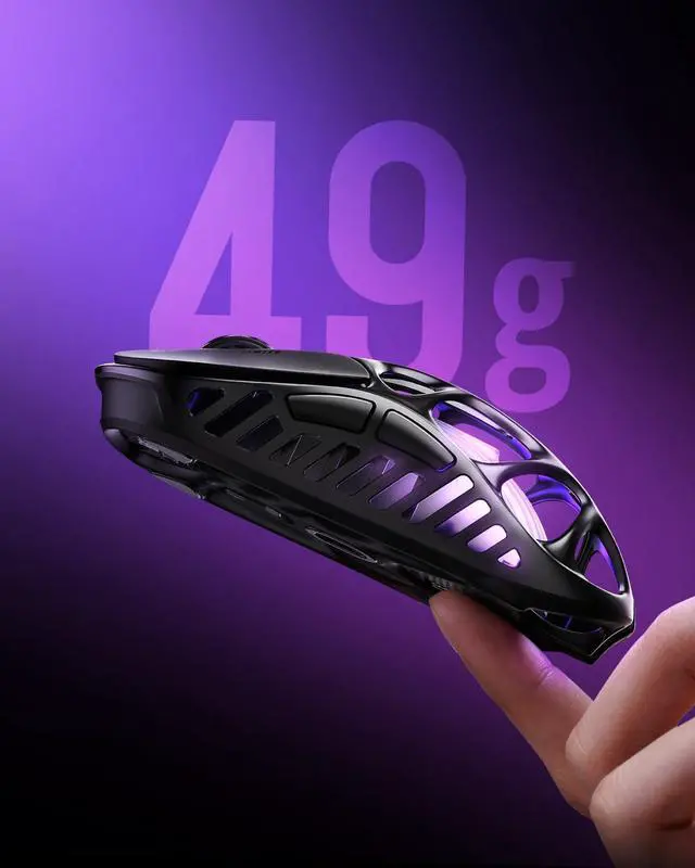 Alt view image 13 of 14 - GravaStar Mercury X Wireless Gaming Mouse 32,000 DPI PAW 3950 Sensor, 1000Hz Polling Rate, Only 49g, Magnesium Alloy Hollow Frame, RGB Lighting, 5 Programmable Buttons