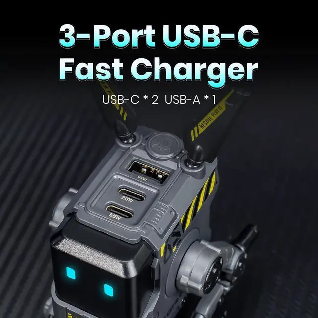 Alt view image 12 of 14 - GravaStar Mars Pro Portable Bluetooth Speaker with Mercury M2 Wireless Gaming Mouse with Alpha65 Robot Fast GaN Charger Block