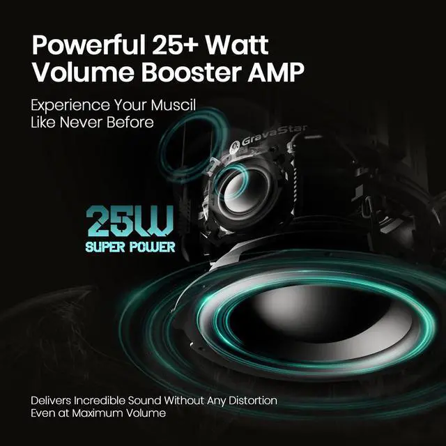 Alt view image 11 of 14 - Gravastar Supernova Portable Bluetooth Speaker with GravaStar Mercury M1 Pro Wireless Gaming Mouse