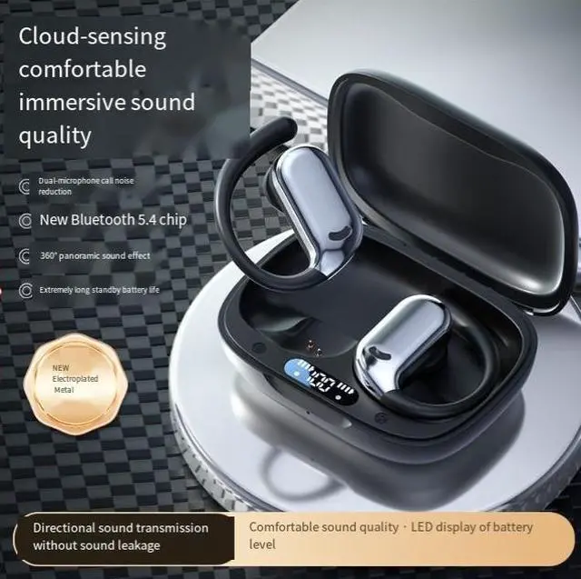 Alt view image 6 of 8 - M74 Bluetooth Headset Over-Ear Open-Ear Design, Ultra-Long Battery Life, Hi-Fi Sound, Noise Cancelling, Bluetooth 5.4, Sports Running