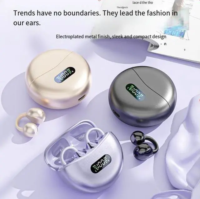 Alt view image 8 of 8 - AI Smart Translation Bluetooth Headset Clip-On Open-Ear, Bone Conduction Sound, Bluetooth 5.4, Waterproof, True Wireless Earbuds