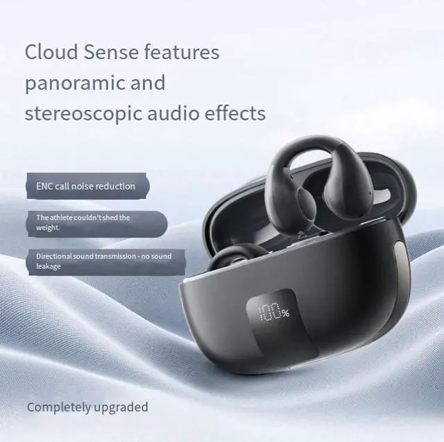 Alt view image 5 of 6 - Clip-On Wireless Bluetooth Headset Open-Ear Design, Bluetooth 6.0, 5-7H Playtime, 300mAh Charging Case, for Sports & All-Day Wear