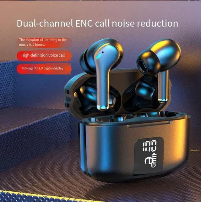 Alt view image 7 of 8 - M48 Digital Display Bluetooth Headset ANC + ENC Noise Cancellation, Bluetooth 5.4, LED Power Display, Wireless Earbuds for Gaming & Calls