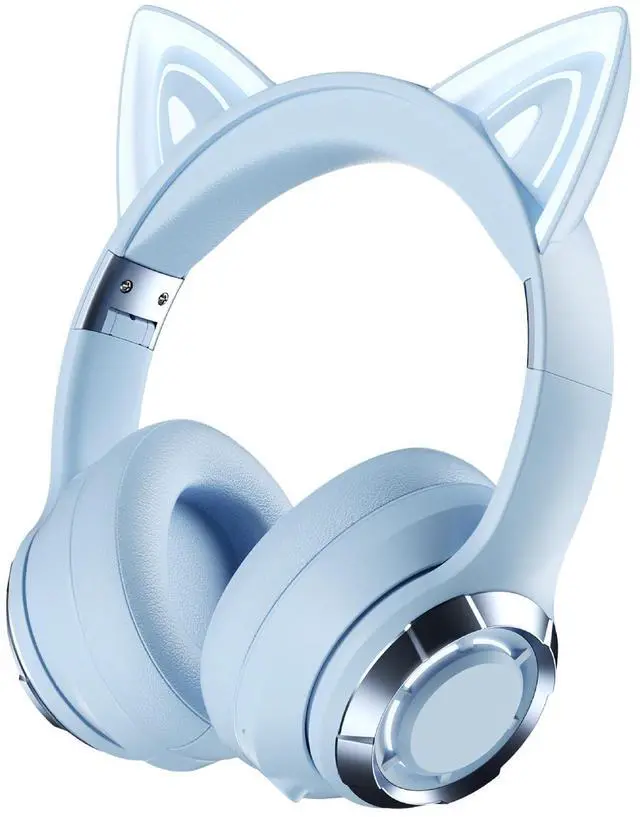 Alt view image 6 of 10 - YDM60 Cat Ear Over-Ear Bluetooth Wireless Headset Light-Up, Heavy Bass, Foldable, Gaming Low Latency, Universal