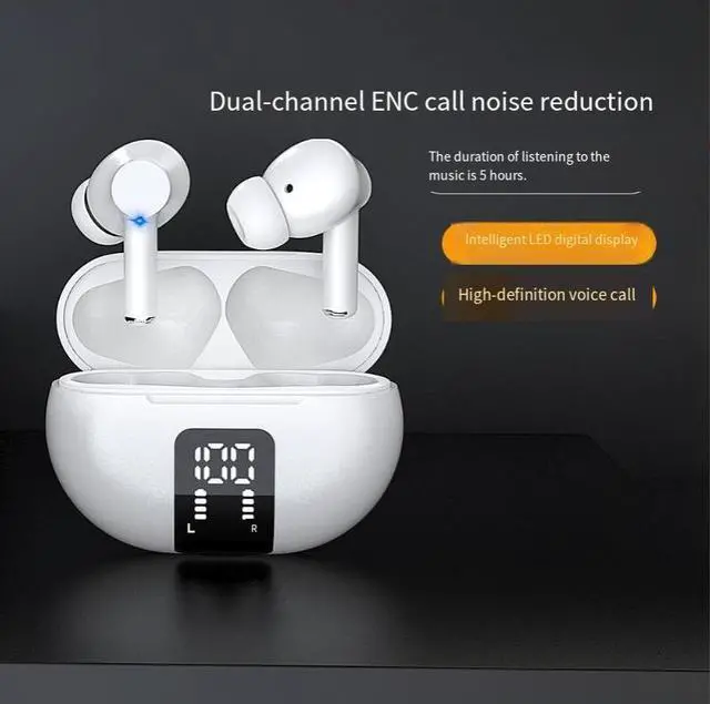 Alt view image 6 of 8 - Y32Pro Wireless Bluetooth Headset 4-Mic ENC, Bluetooth 5.3, 30H+ Battery, HiFi Audio, IPX5 Waterproof, for Phone & Laptop