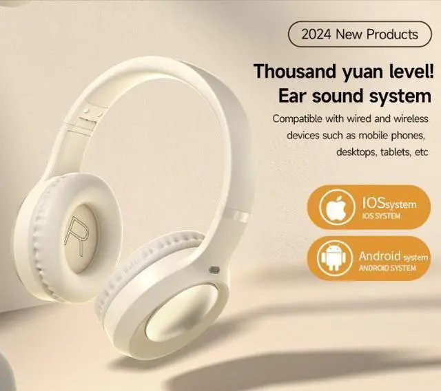 Alt view image 9 of 10 - CR-7 Over-Ear Wireless Bluetooth Headset 6.0, Heavy Bass, 15H Playtime, Stereo Sound, for Phone & PC