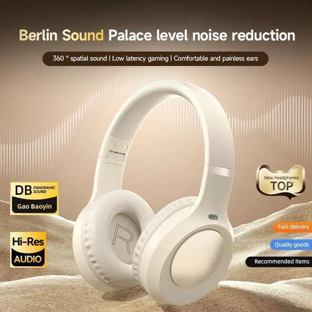 Alt view image 7 of 10 - CR-7 Over-Ear Wireless Bluetooth Headset 6.0, Heavy Bass, 15H Playtime, Stereo Sound, for Phone & PC