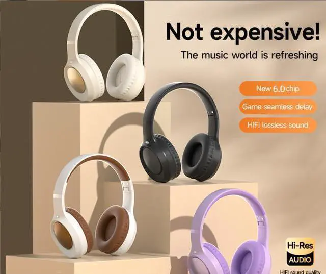 Alt view image 10 of 10 - CR-7 Over-Ear Wireless Bluetooth Headset 6.0, Heavy Bass, 15H Playtime, Stereo Sound, for Phone & PC