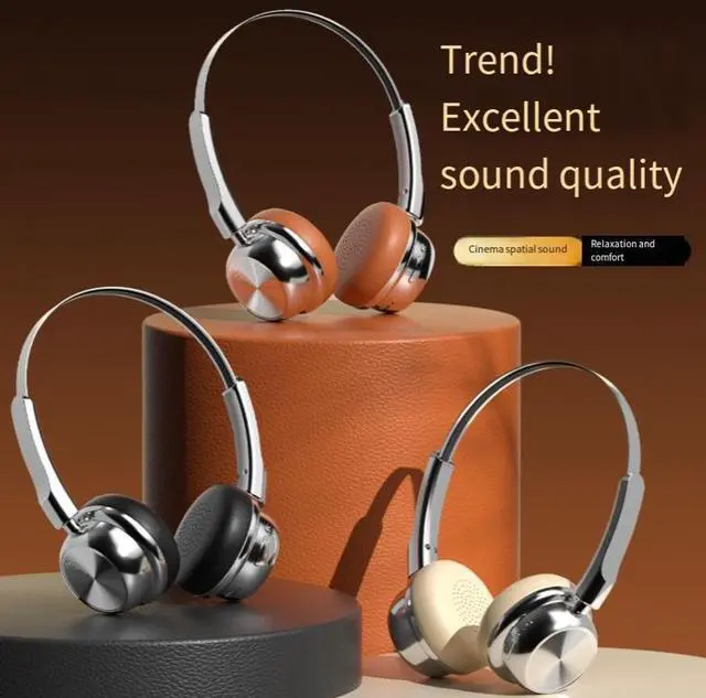 Alt view image 7 of 8 - CR-20 Retro Metal Over-Ear Bluetooth Headset Vintage Style, 6.0, IPX4 Waterproof, 14H Playtime, Wireless & Wired