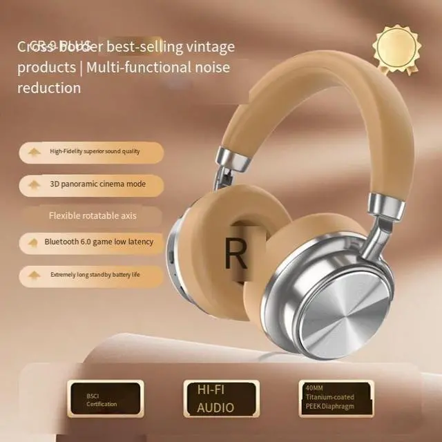 Alt view image 7 of 8 - ANC Metal Bluetooth Headset Sports Over-Ear, Business, Wired & Wireless, 38H Playtime, 40mm Driver, Bluetooth 6.0