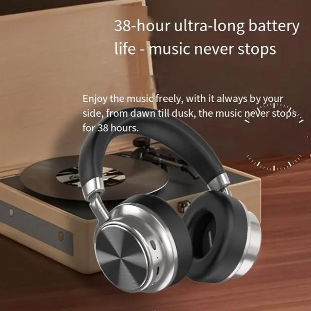 Alt view image 8 of 8 - ANC Metal Bluetooth Headset Sports Over-Ear, Business, Wired & Wireless, 38H Playtime, 40mm Driver, Bluetooth 6.0