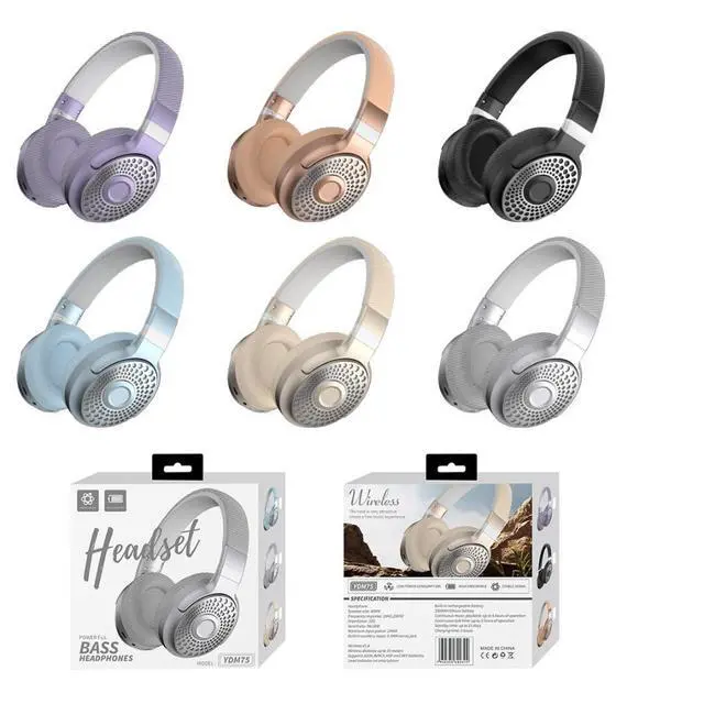 Alt view image 7 of 8 - YDM75 Over-Ear Bluetooth Wireless Headset Long Battery Life, Gaming Low Latency, Private Mold, Stereo Sound Purple