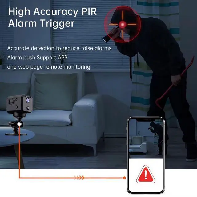 Alt view image 8 of 10 - 5MP WiFi Security Camera 2200mAh Battery, Low Power, PIR Human Detection, Two-Way Audio, Motion Tracking, Night Vision