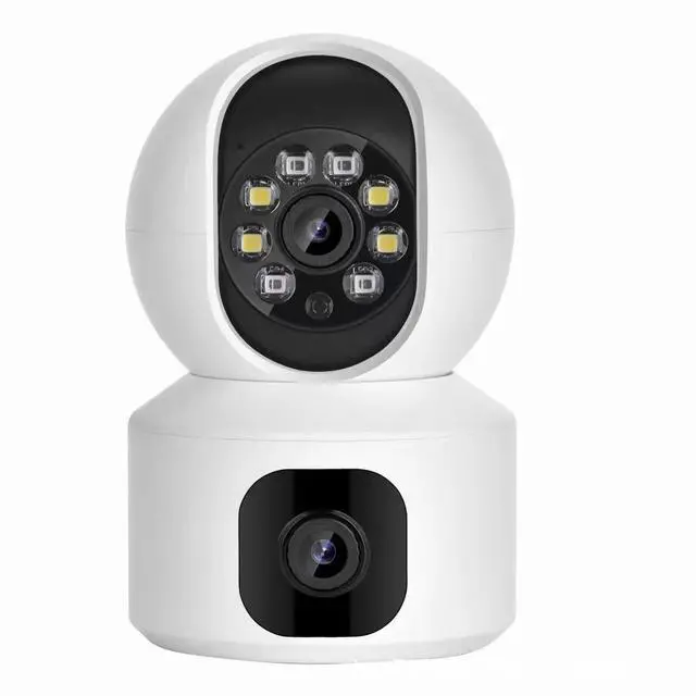 Alt view image 5 of 8 - Dual-Lens Indoor/Outdoor HD WiFi Security Camera 1080P, Smart Night Vision, 180° Image Rotation, Ceiling/Desktop Mount
