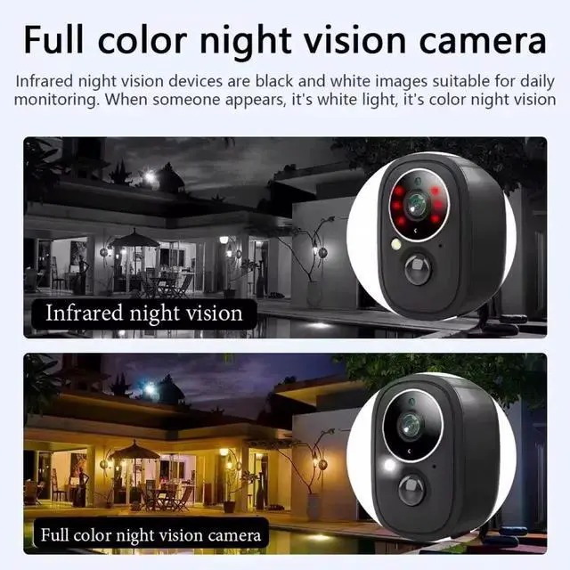 Alt view image 10 of 10 - Xiaokankan Smart Battery Security Camera 1080P, WiFi, Infrared Night Vision, Solar Ready, Indoor/Outdoor, Mobile Alert