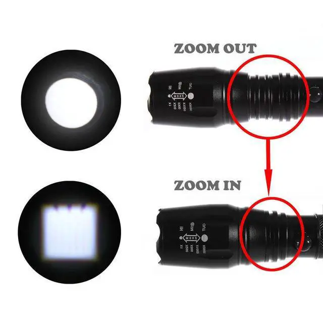 Alt view image 10 of 13 - X800 Bright Tactical Flashlight LED Military Zoomable Torch Lamp Light G700