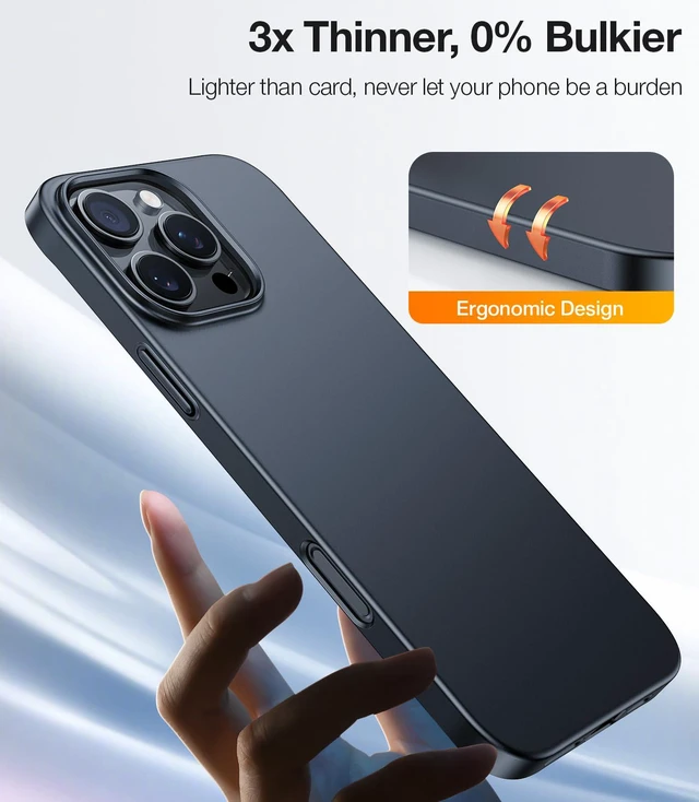 Alt view image 5 of 7 - For iPhone 16 Pro Max Case, Ultra Thin, Matte Black 6.9" | Lightweight, Slim Protective, Anti-Fingerprint, Anti-Scratch, Pocket Friendly, Hard PC Back Phone Case for iPhone 16 Pro Max