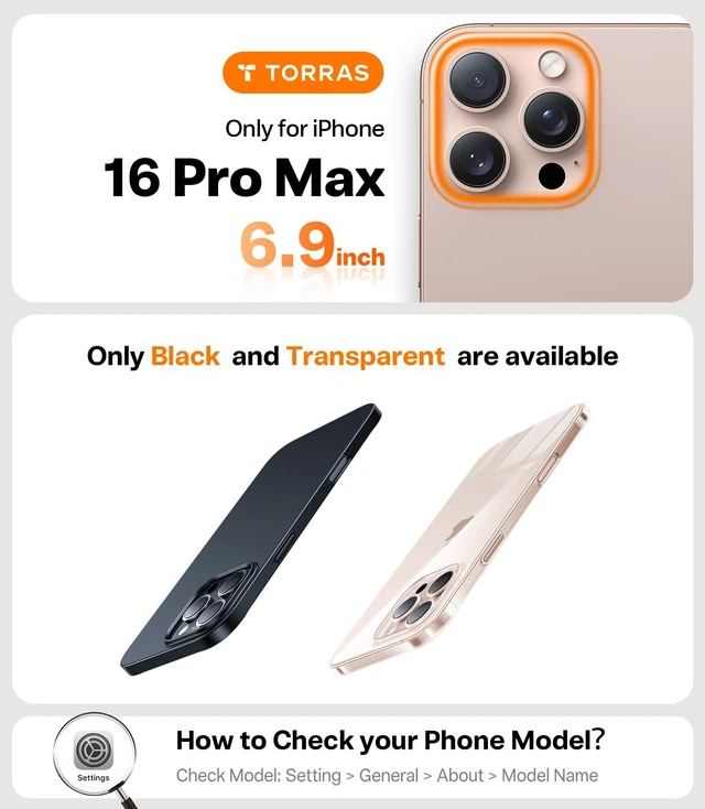 Alt view image 2 of 7 - For iPhone 16 Pro Max Case Clear, Thin, Pocket Friendly | Ultra Thin Lightweight, Slim Protective, Anti-Fingerprint, Anti-Scratch, Hard PC Back Phone Case for iPhone 16 Pro Max 6.9"